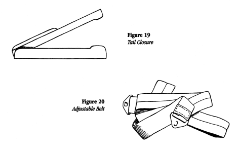 illustration showing a tail closure and adjustable belt